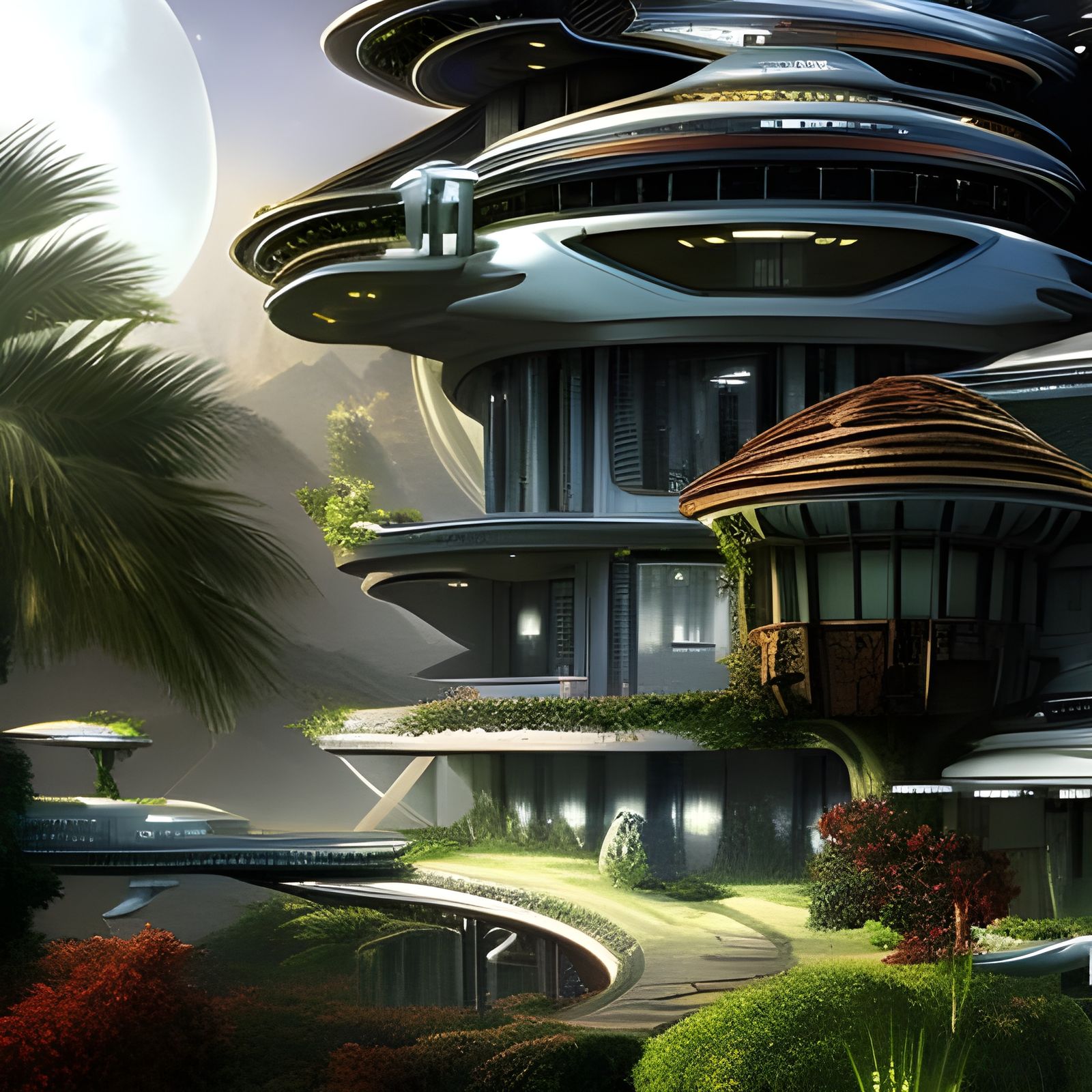 Futuristic Fantasy House in Digital Art Style