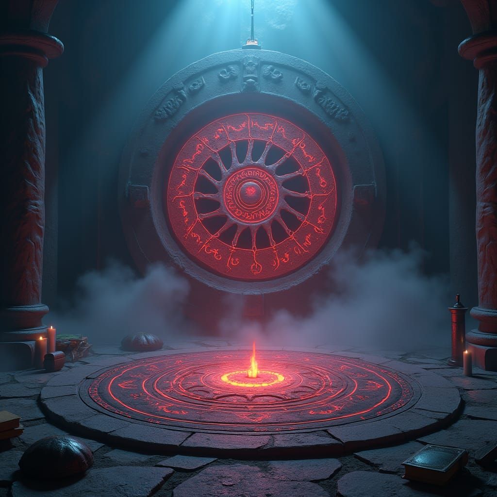 Sinister Arcane Summoning Circle with Mystical Energies