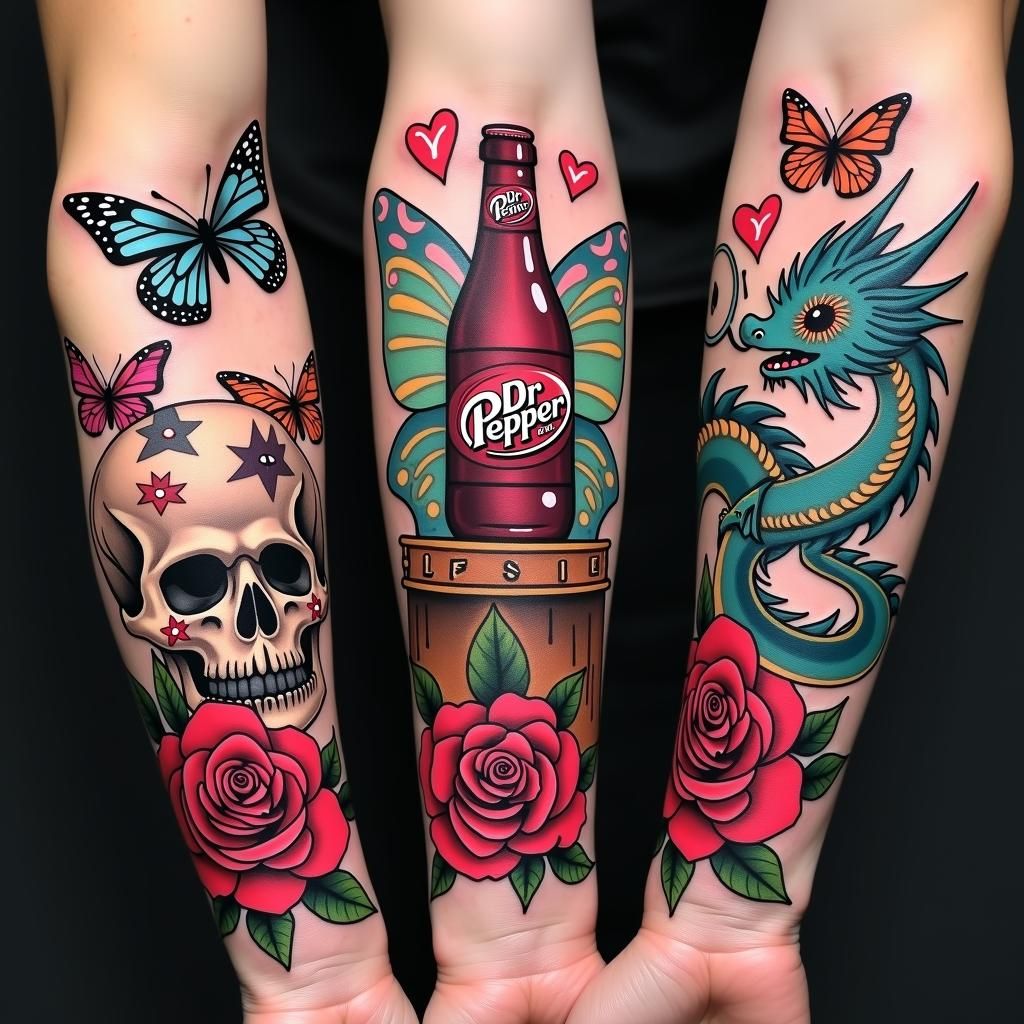 Tattoos of Love, Family, and Faith in Dotwork Style