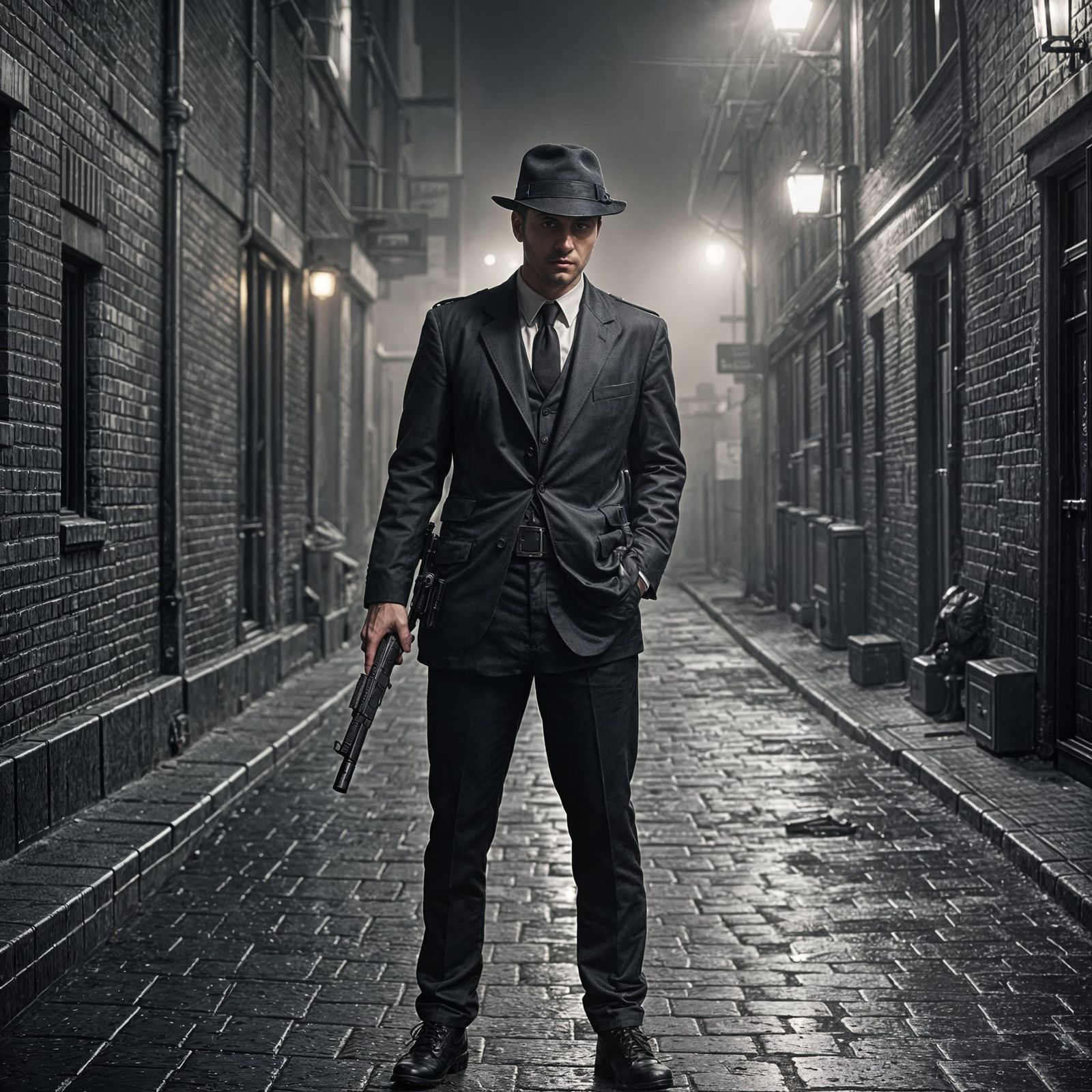 Man with Gun: A Simple AI-Generated Image