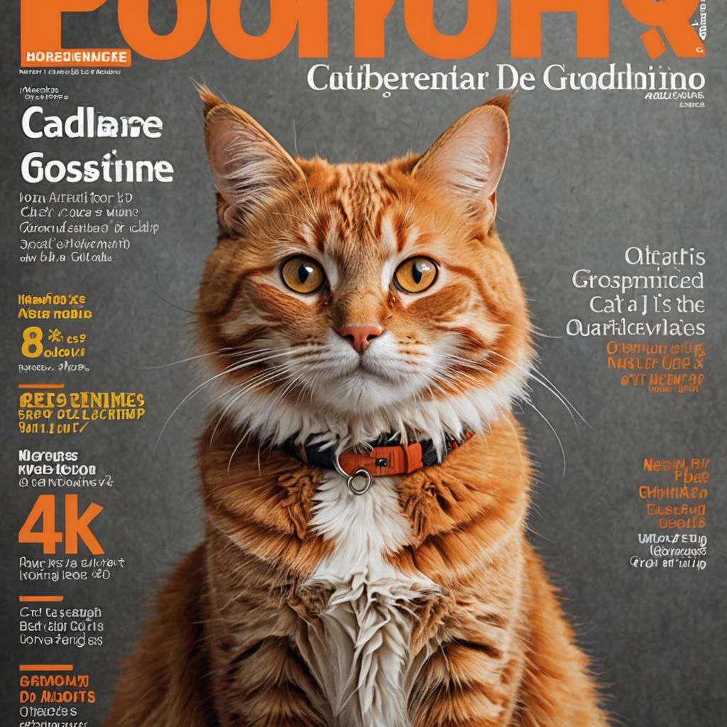 Good Mousekeeping Magazine Cover with Orange Cat