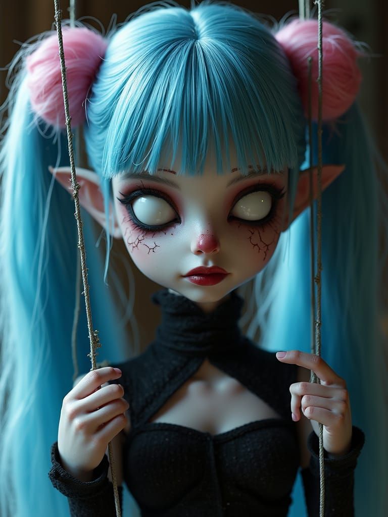 Eerie Puppet Elf Portrait in Photorealistic Detail