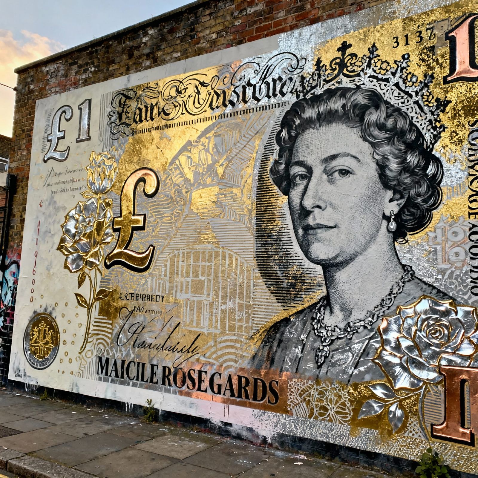London Wall Art: Great British Pound Graffiti