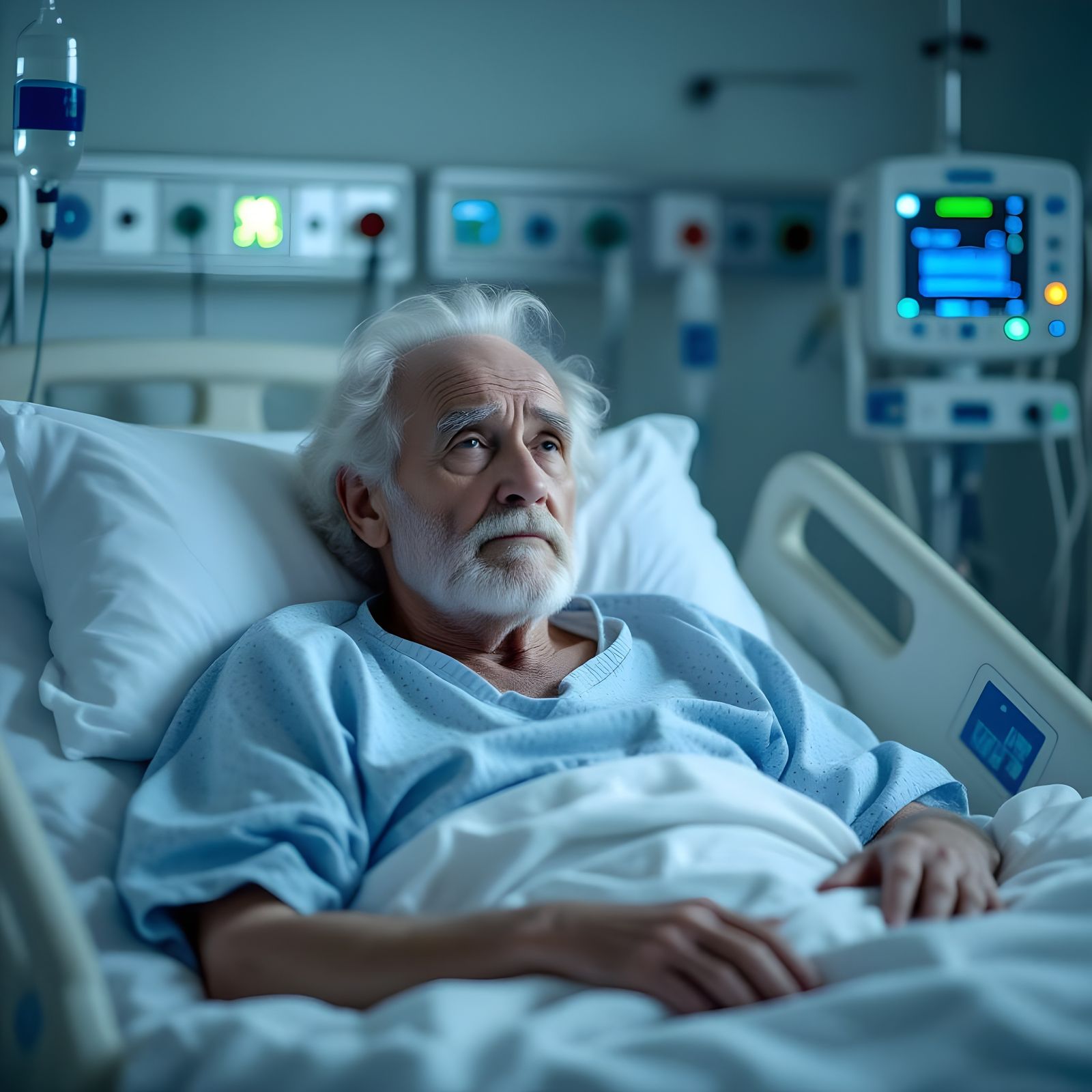 Dramatic Film Still of Patient Waiting for Transplant