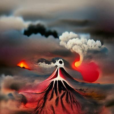 Volcano Erupting in Stop-Motion Animation Style