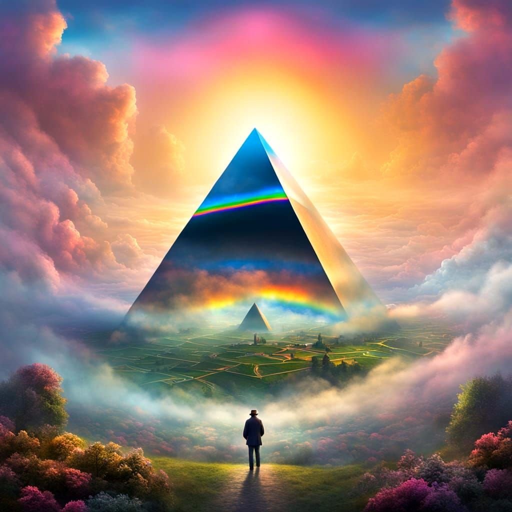 Dark Side of the Moon Album Cover in Ethereal Style