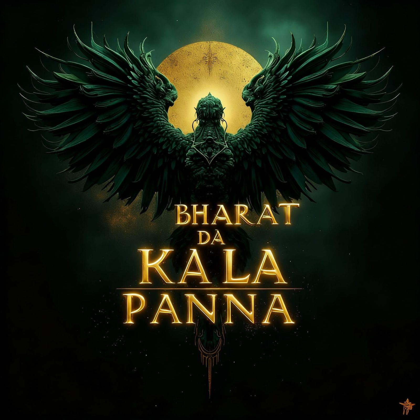 Dramatic Album Cover Art in Dark, Gold, and Emerald Hues