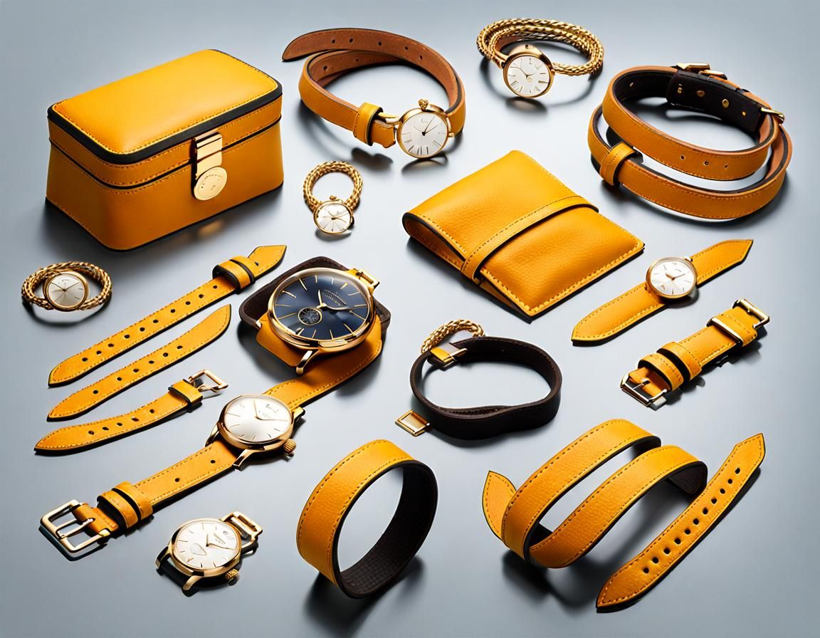 Yellow Leather Strap Jewelry Collection