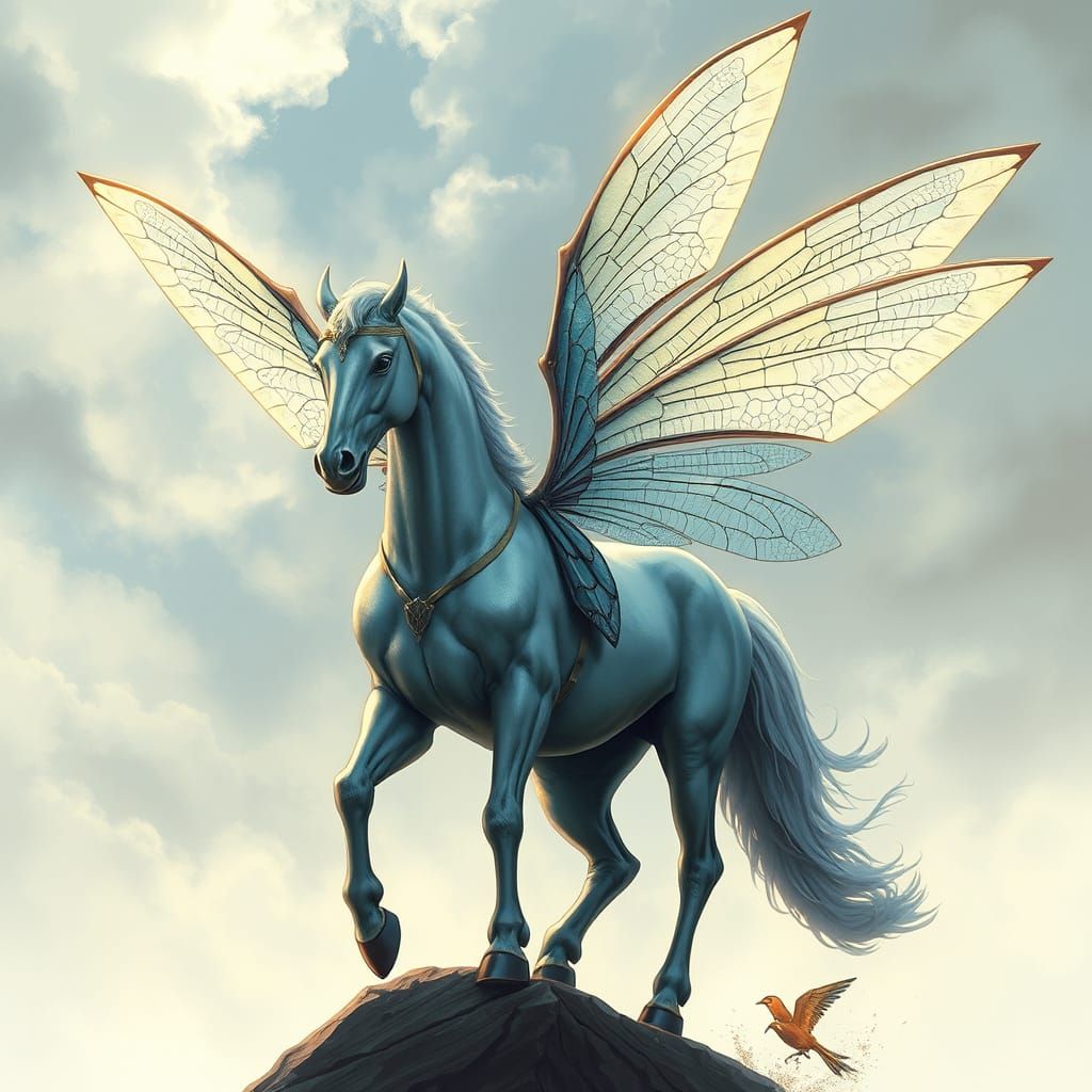 Pegasus with Dragonfly Wings