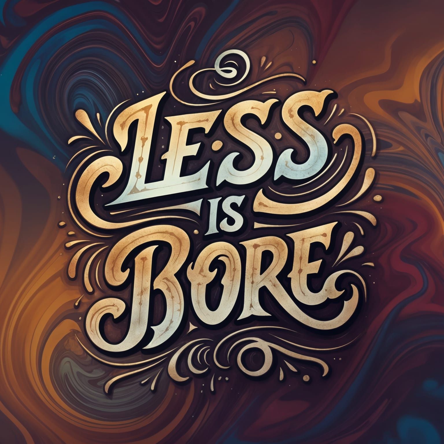 Calligraphic Poster: Less is Bore