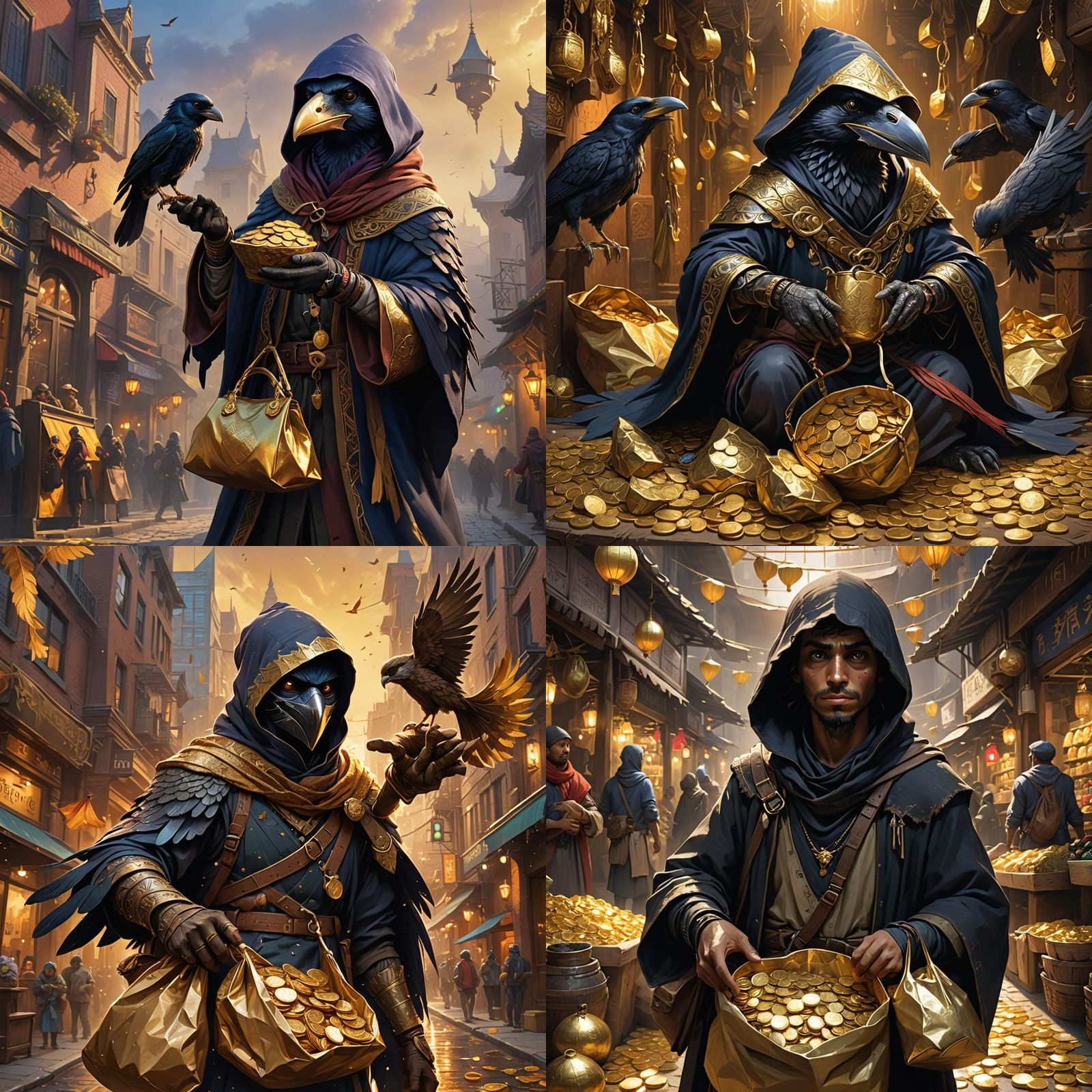 Kenku Thief Offers Gold: Hyperrealistic Concept Art