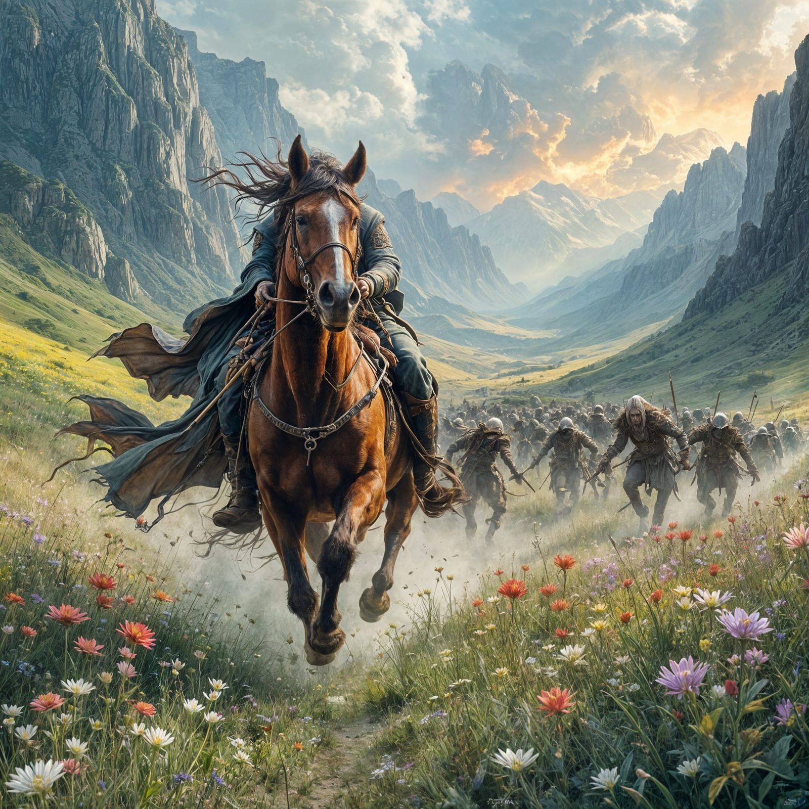 Wizard's Gallop: A Pastel Fantasy Illustration