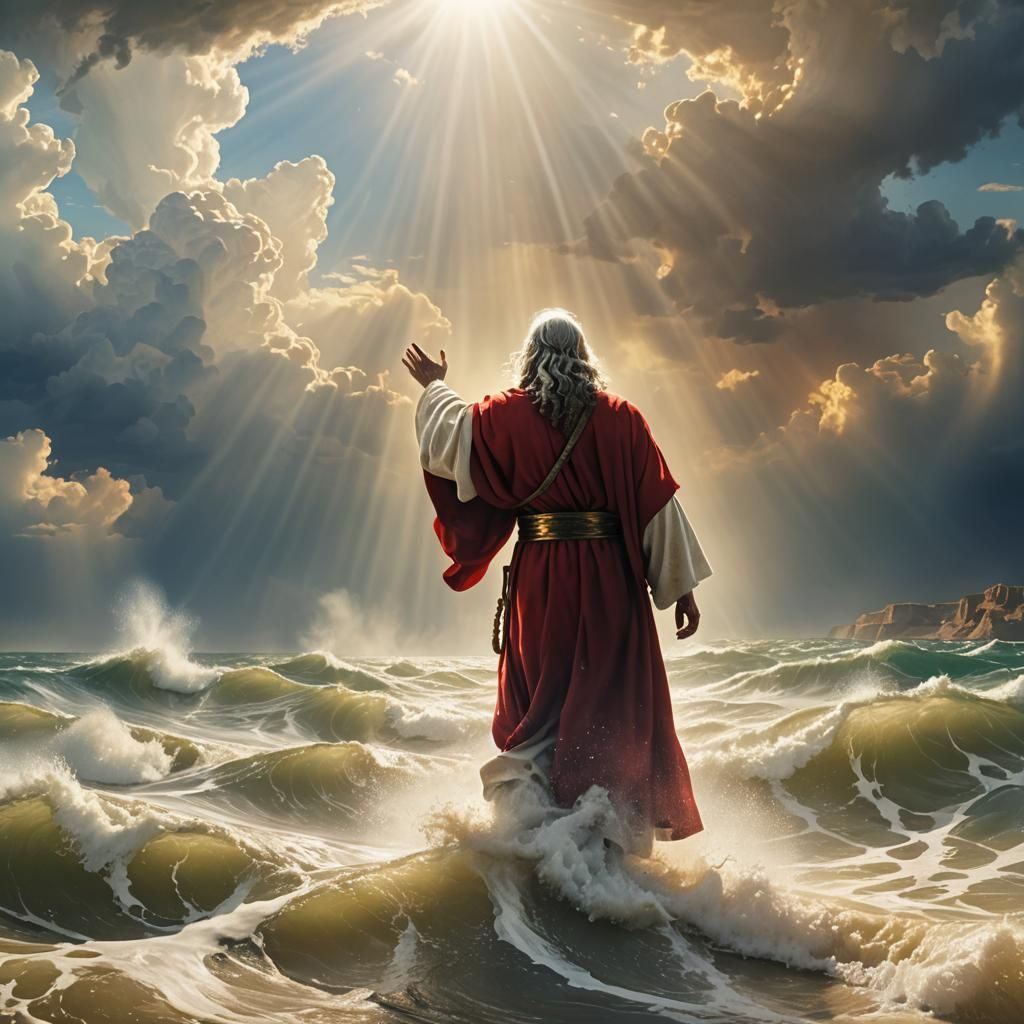Moses parting the Red Sea