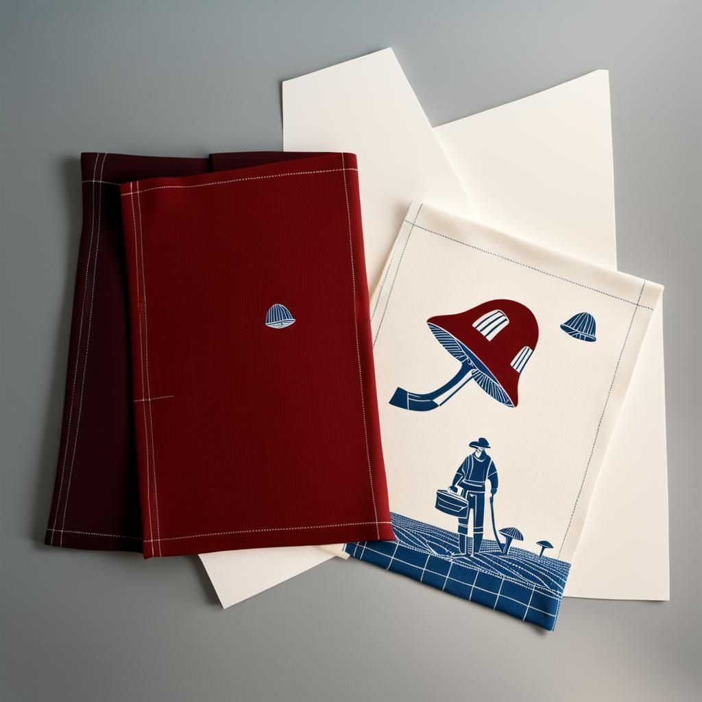 Italian Activists Tend Mushrooms: Linocut Print