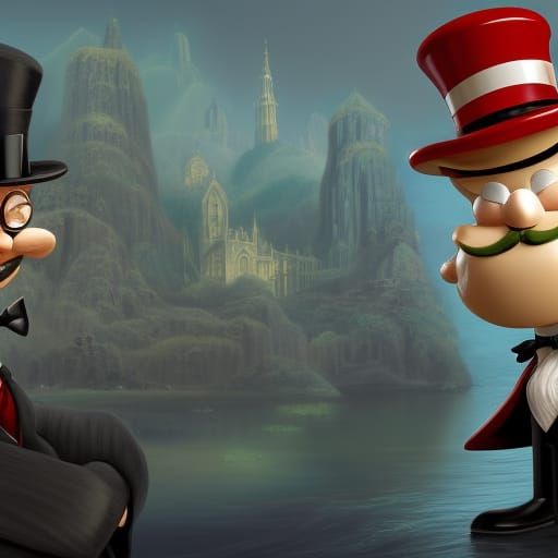 Detailed Matte Painting of Rich Uncle Pennybags