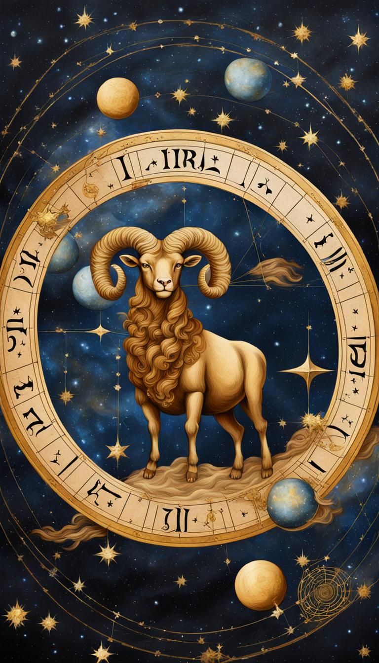 Aries Zodiac Sign in Old Masters Style