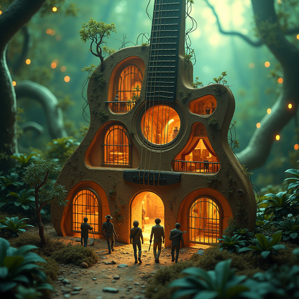 Magical Guitar Cathedral with Famous Musicians