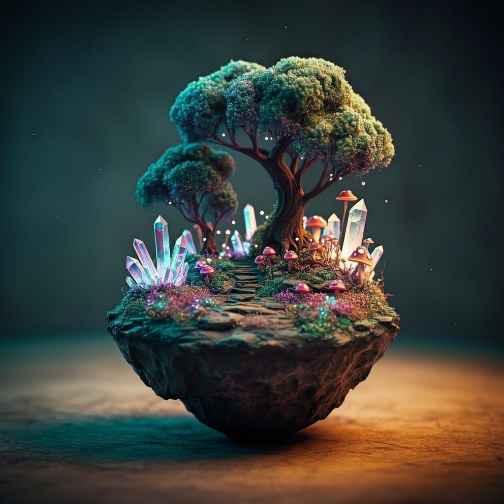 Lush Alien Forest on Rocky Outcrop