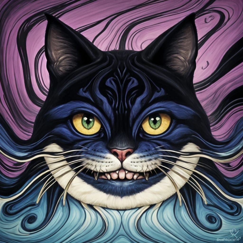 A Whimsical Cat Melts Away in a Splash of Color