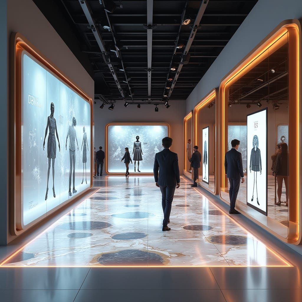 Futuristic Retail Space with Interactive Experiences