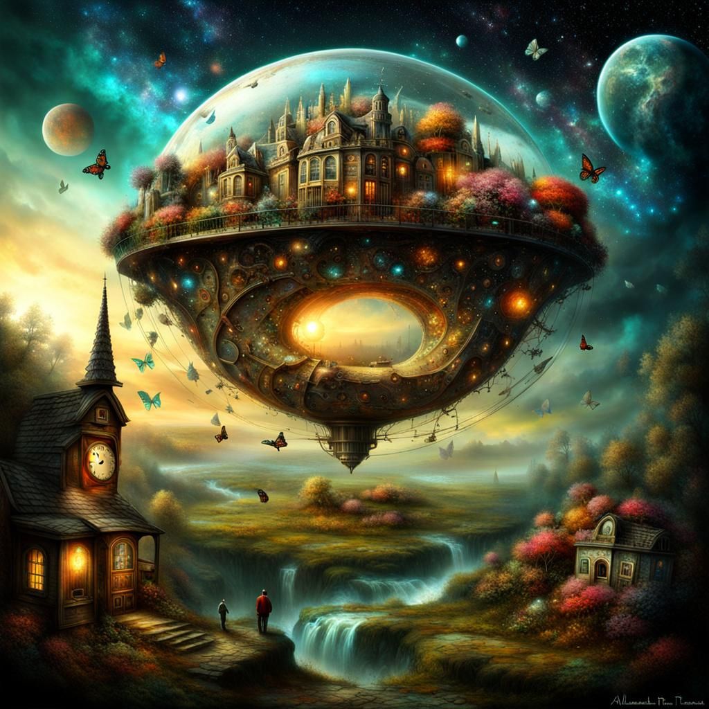 Intricate Sci-Fi Time Portal Dreamscape by Alexander Jansson