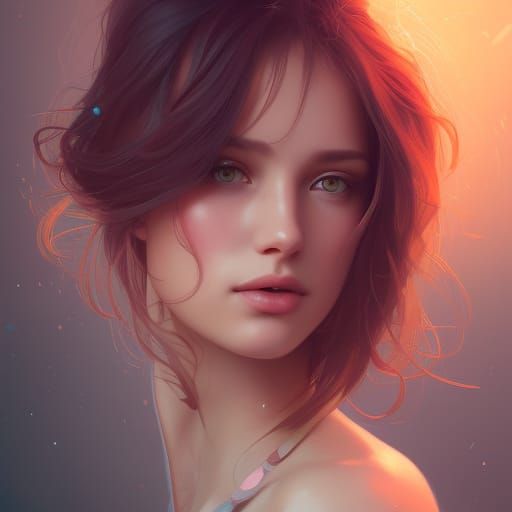 Dream Girl Portrait in Art Nouveau Style