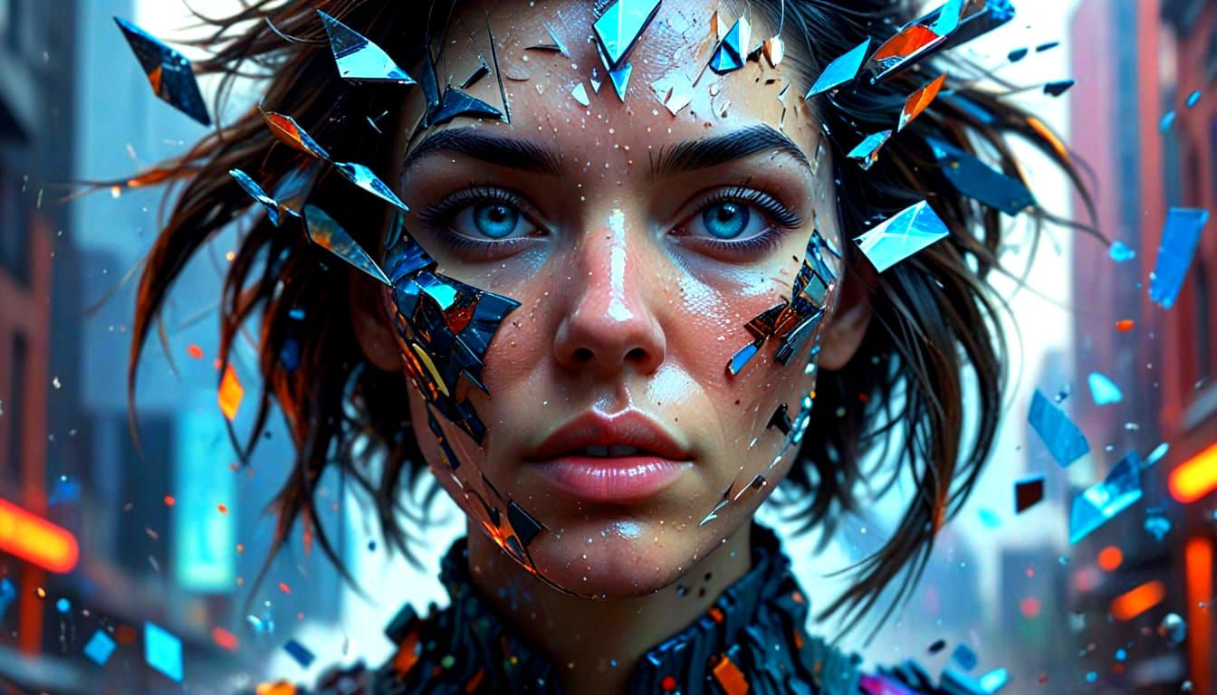 Shattered Emotions: A Glitch Art Portrait