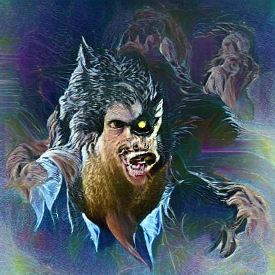 Eerie Werewolf in Dark Forest
