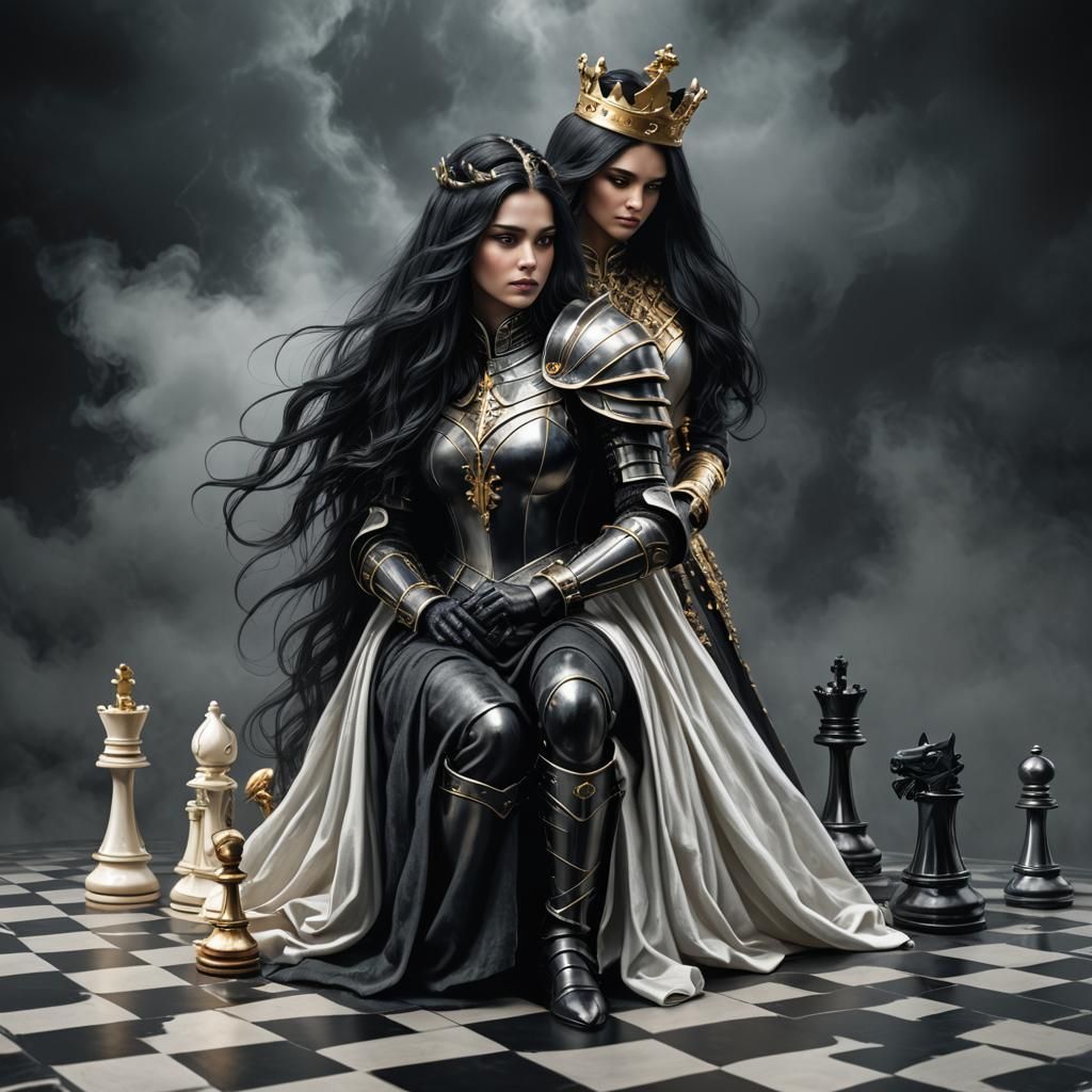 Black Knight Victory: Magic Realism Chess Piece