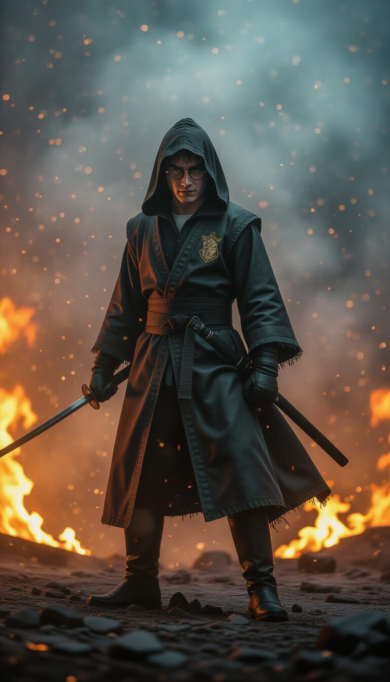 Harry Potter as Ninja in Fiery Blaze