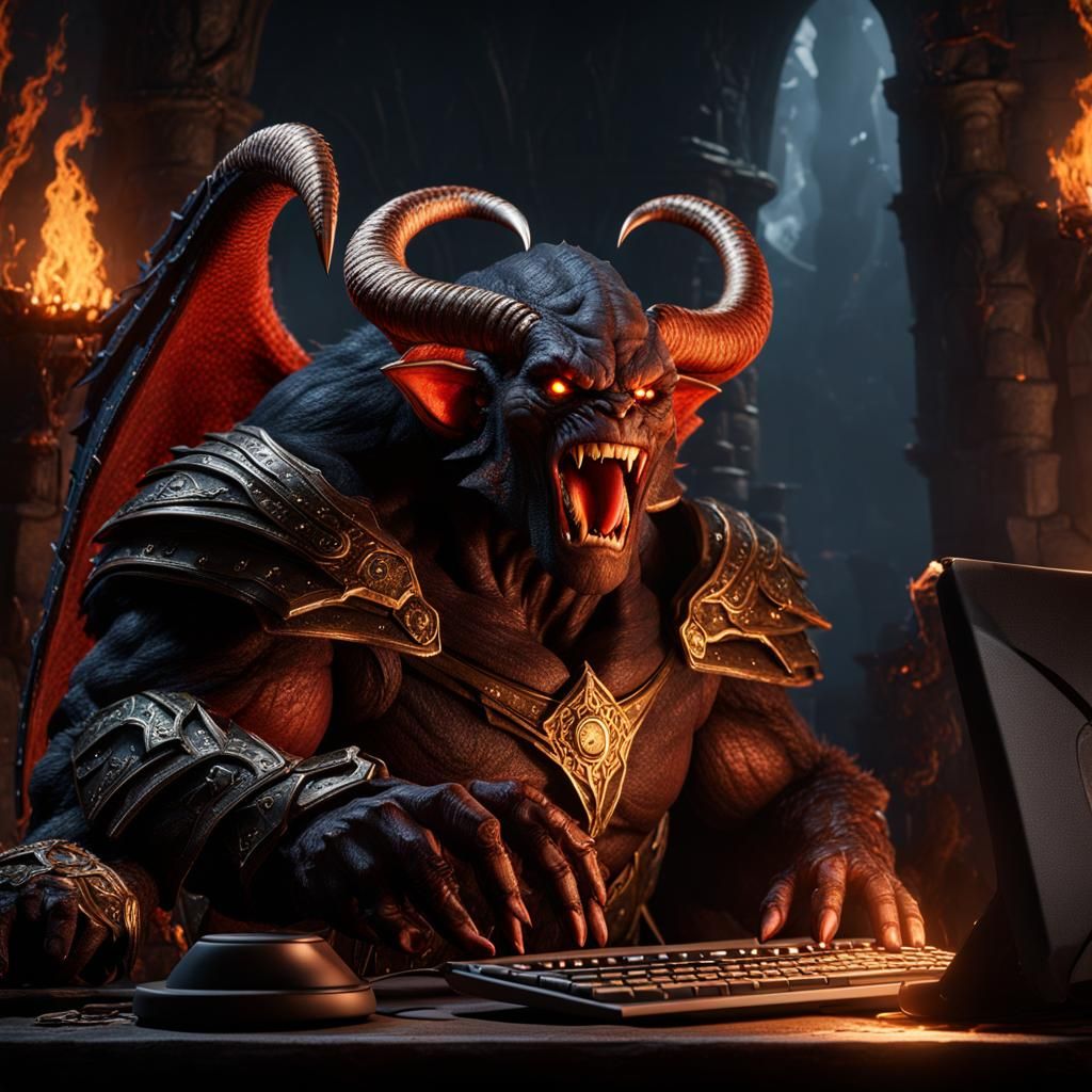 Balrog Checks Email: Fantasy Concept Art