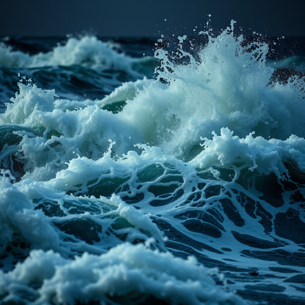 Turbulent Storm Shatters Glass: Hyperrealistic Seascape