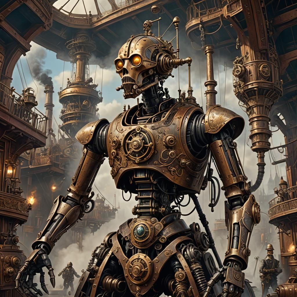 Steampunk Battle Droid with Elaborate Gondola