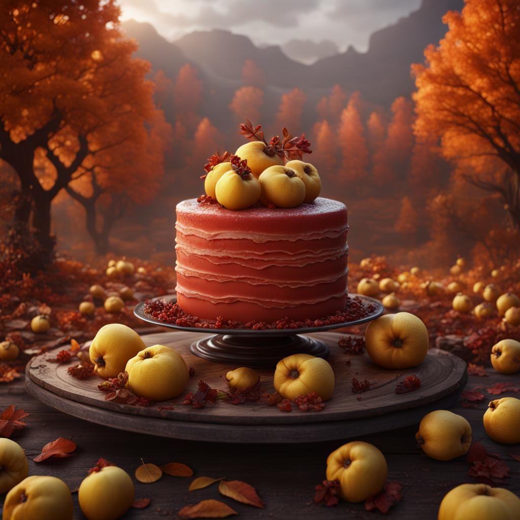Fantastical Baked Quince Dessert in Autumn Colors