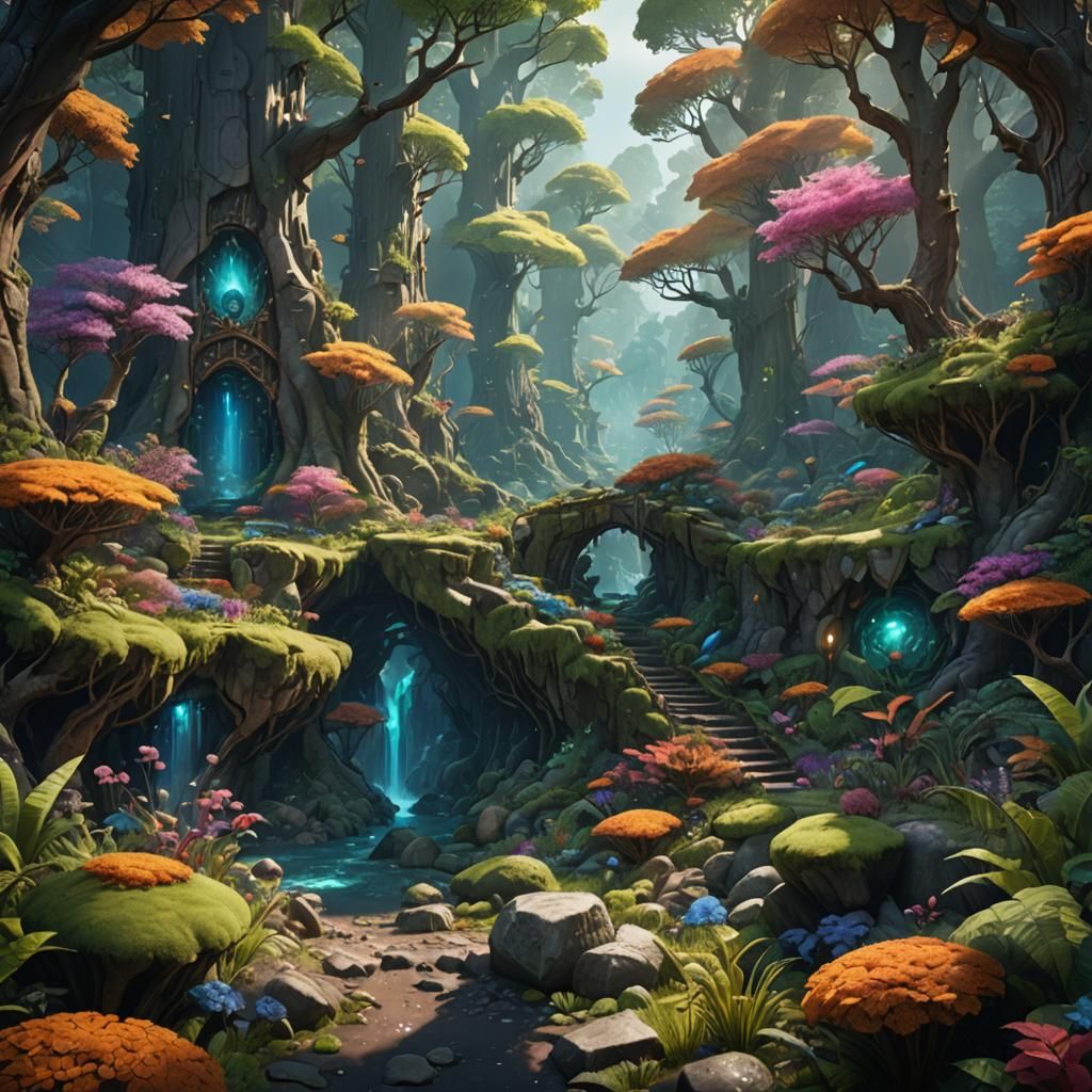 Gem Forest: Detailed Matte Painting in Unreal Engine