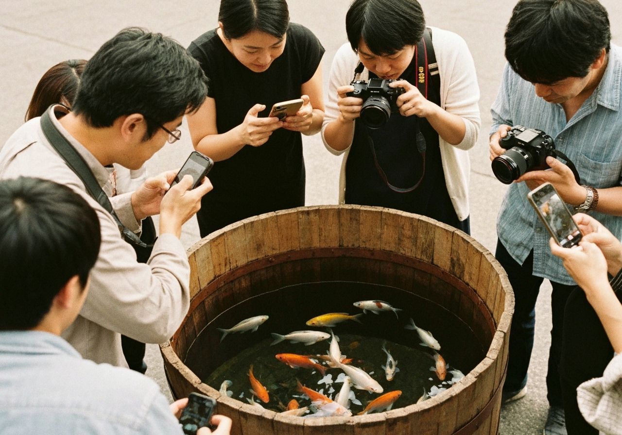 People Photographing Fish: 35mm Film Photography