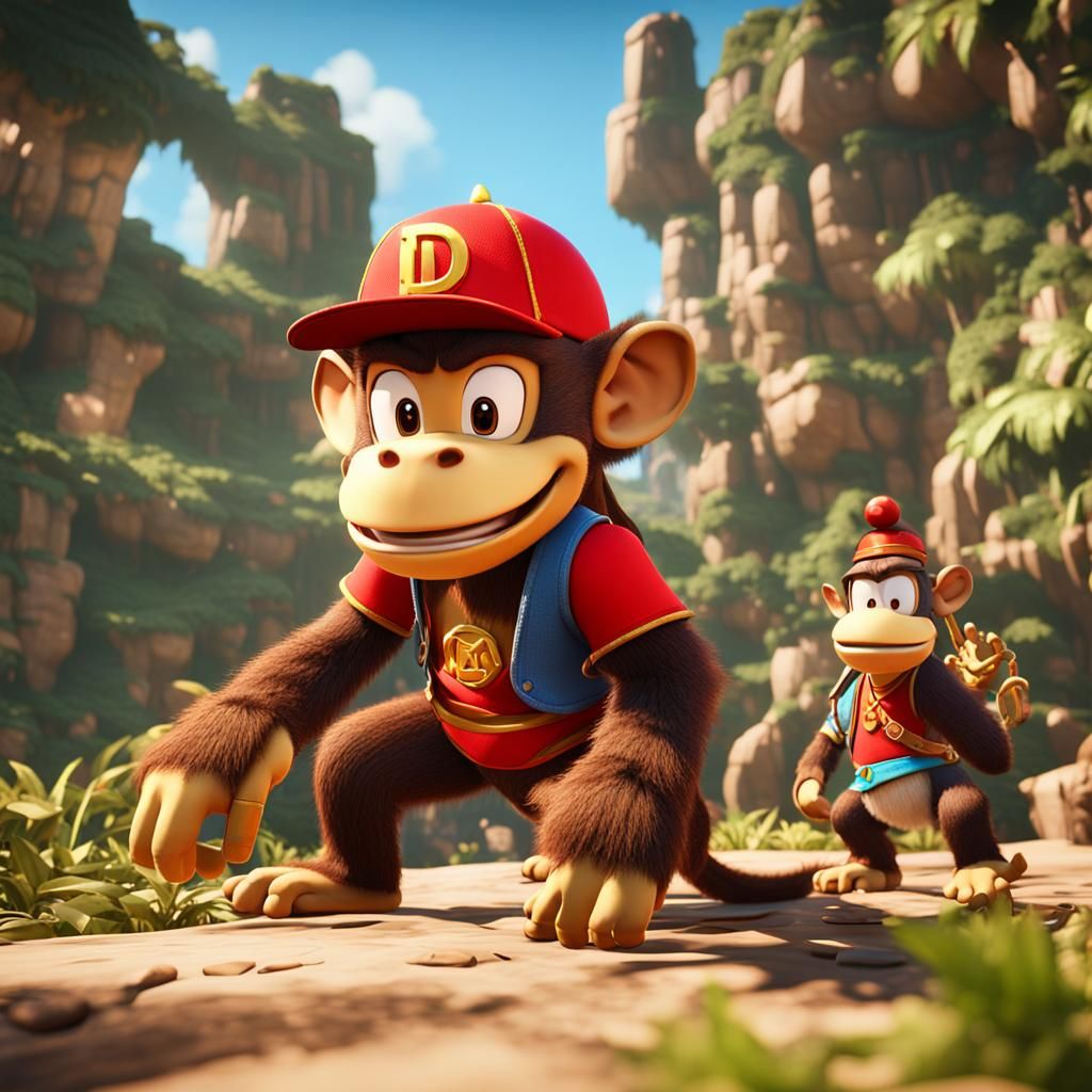 Diddy Kong and Donkey Kong: 3D Game Cinematic
