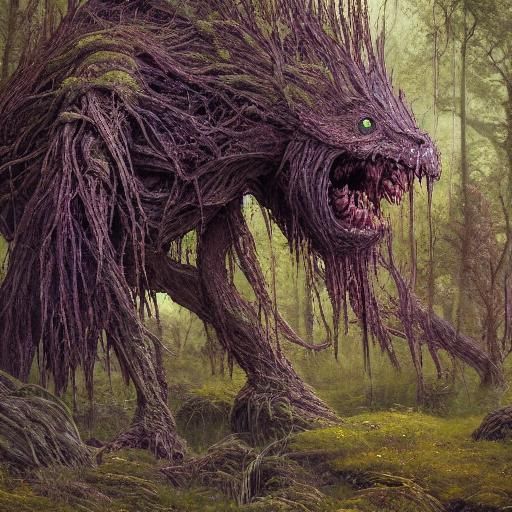 Shambling Bog Mound: Dark Fantasy Concept Art