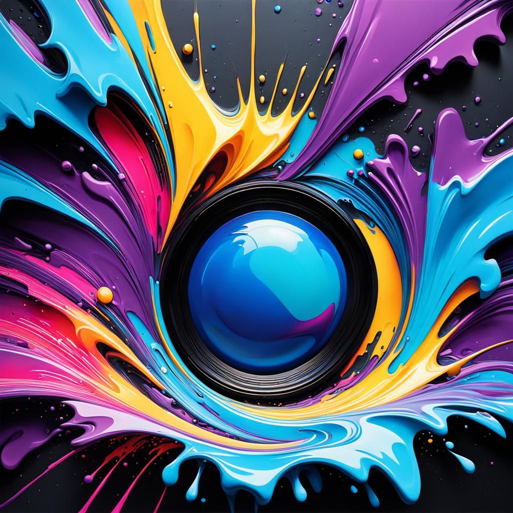 Colorful Soundwave Graffiti Art in Polychromatic Style