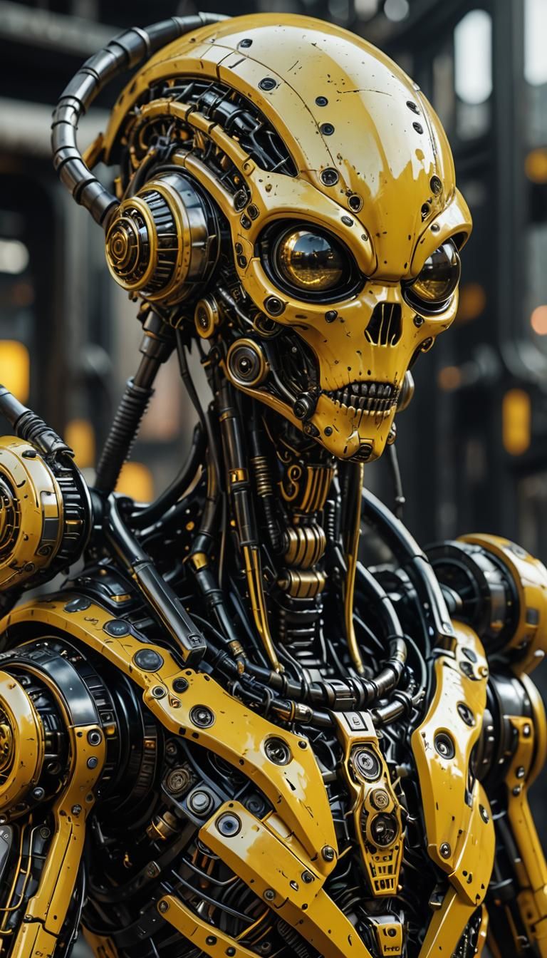 Yellow and Black alien cyberpunk