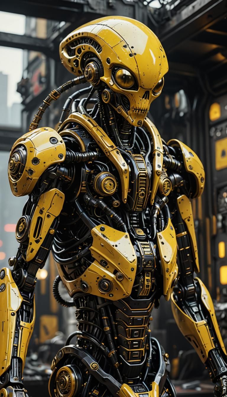 Yellow and Black alien cyberpunk