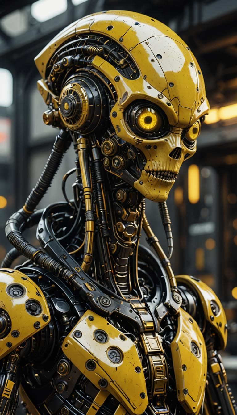 Yellow and Black alien cyberpunk