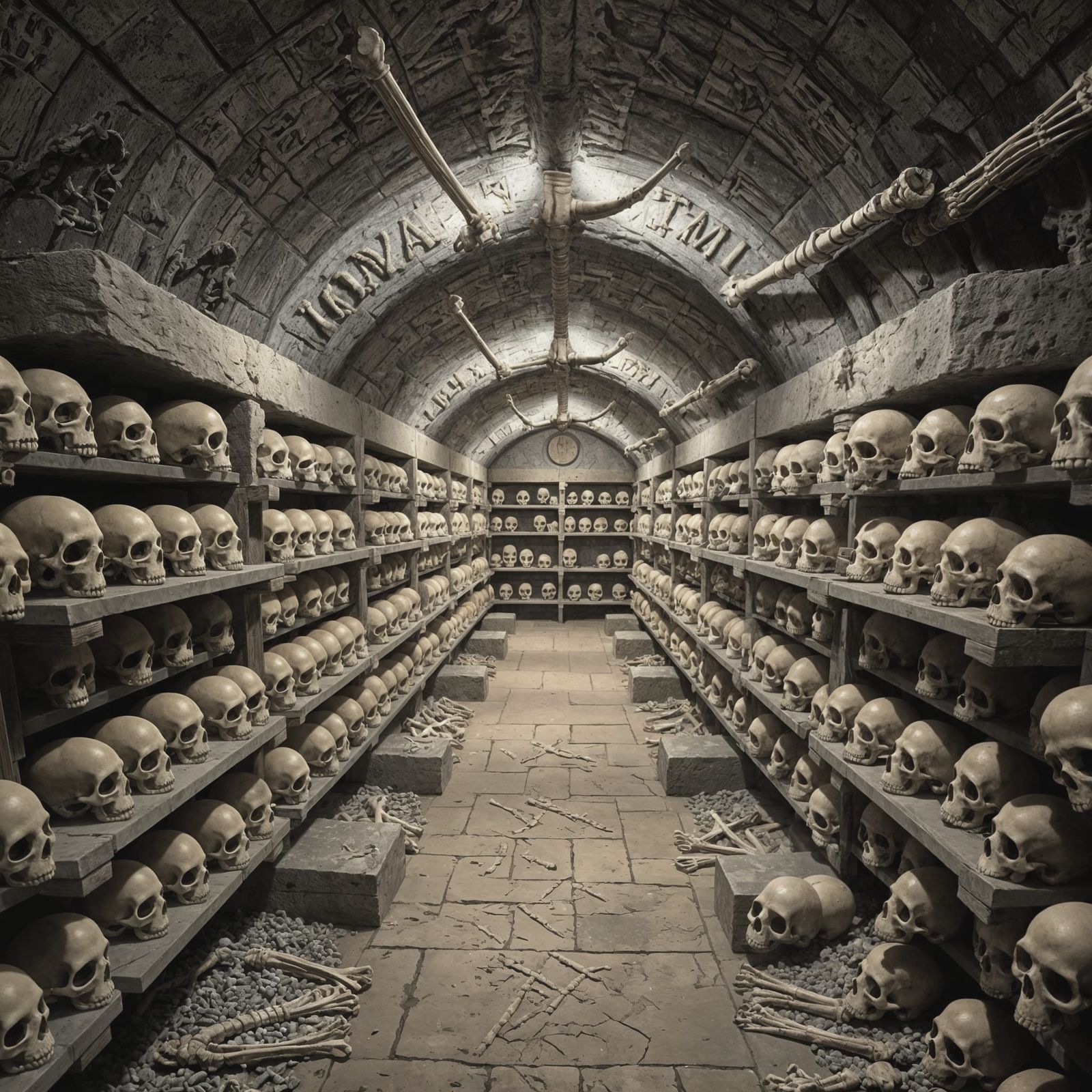 Mysterious Underground Catacomb in Photorealistic Style