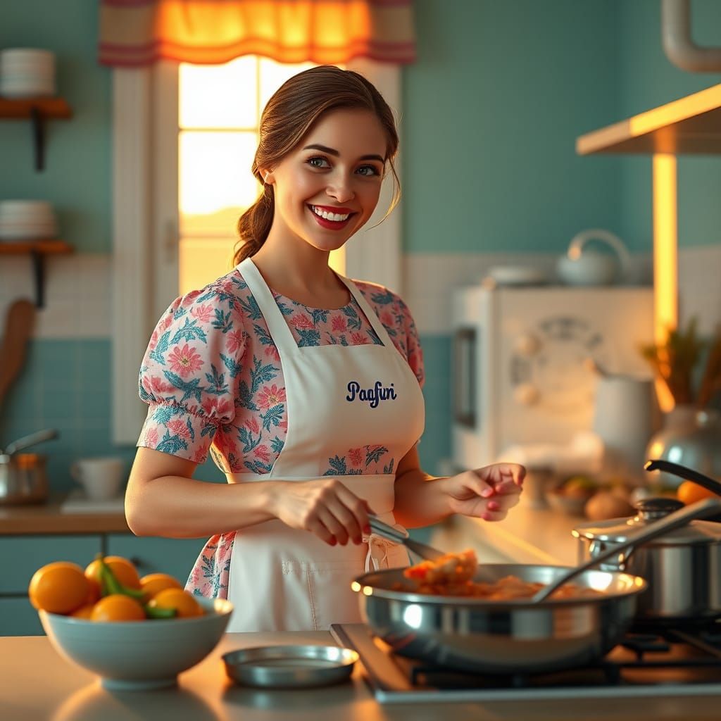 Radiant Tradwife Cooks Dinner: Art Nouveau Concept