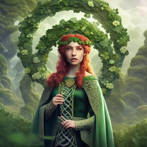 Celtic Woman Portrait in Digital Painting Style