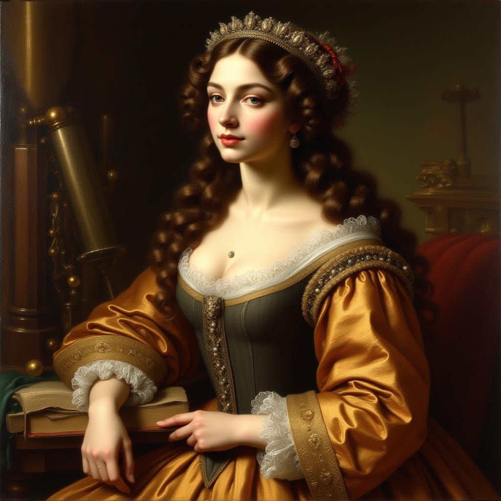 Catherine de Braganza Portrait in Baroque Style