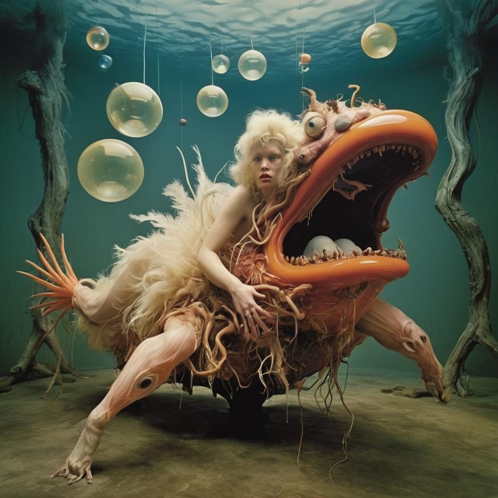 Surreal Underwater Transformation Inspired by Rococo Art