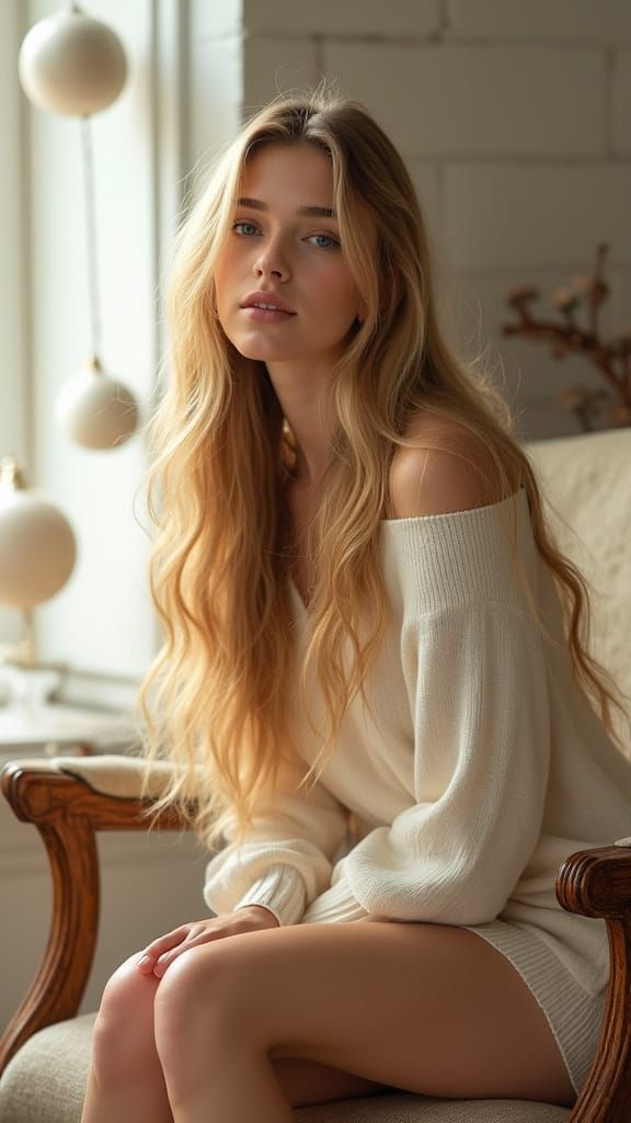 Hyper-Realistic Portrait of Woman in Ethereal Setting