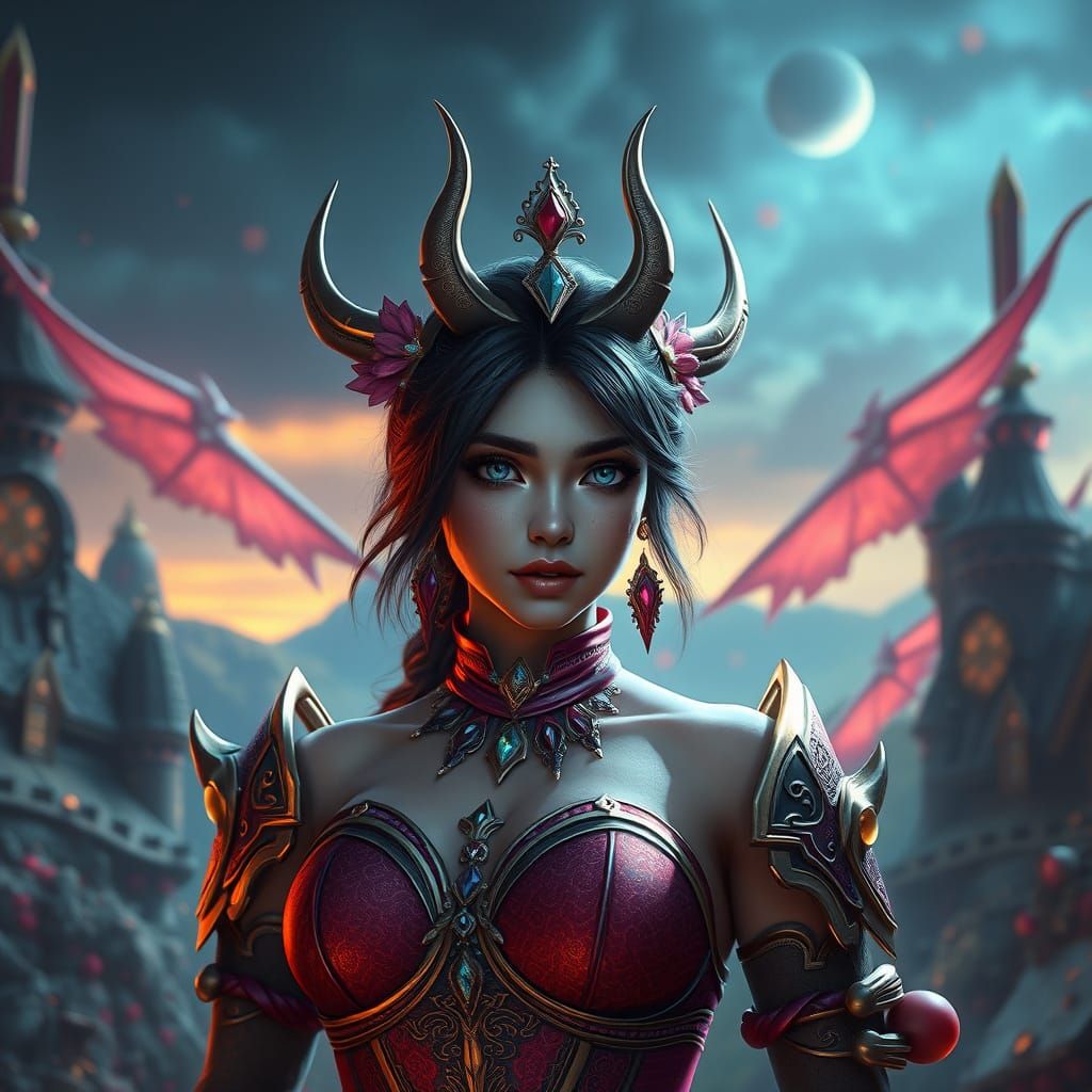 Enchanting Fantasy Portrait in Detailed Matte Painting Style