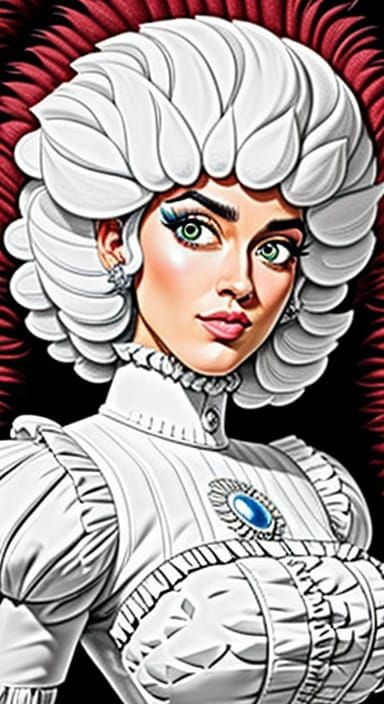 Speed Racer-Inspired Zentangle Queen with Fluffy Ruffles